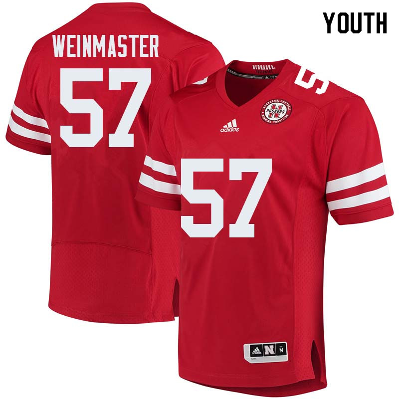 Youth #57 Jacob Weinmaster Nebraska Cornhuskers College Football Jerseys Sale-Red
